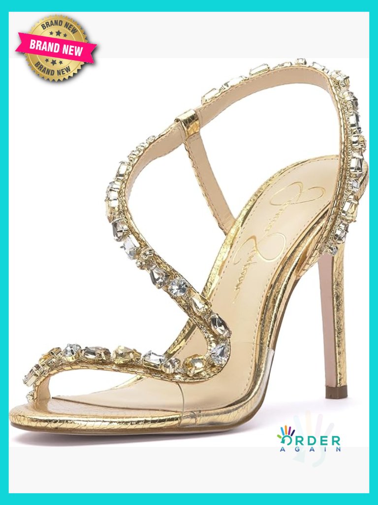 Embellished Stiletto Heeled Sandals Slingback Crystal Party Wear Open Toe